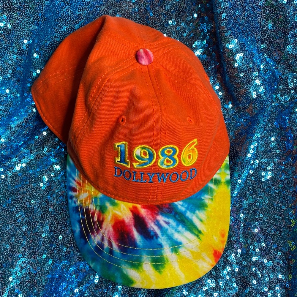 Rare orange vintage 1986 Dollywood hat!